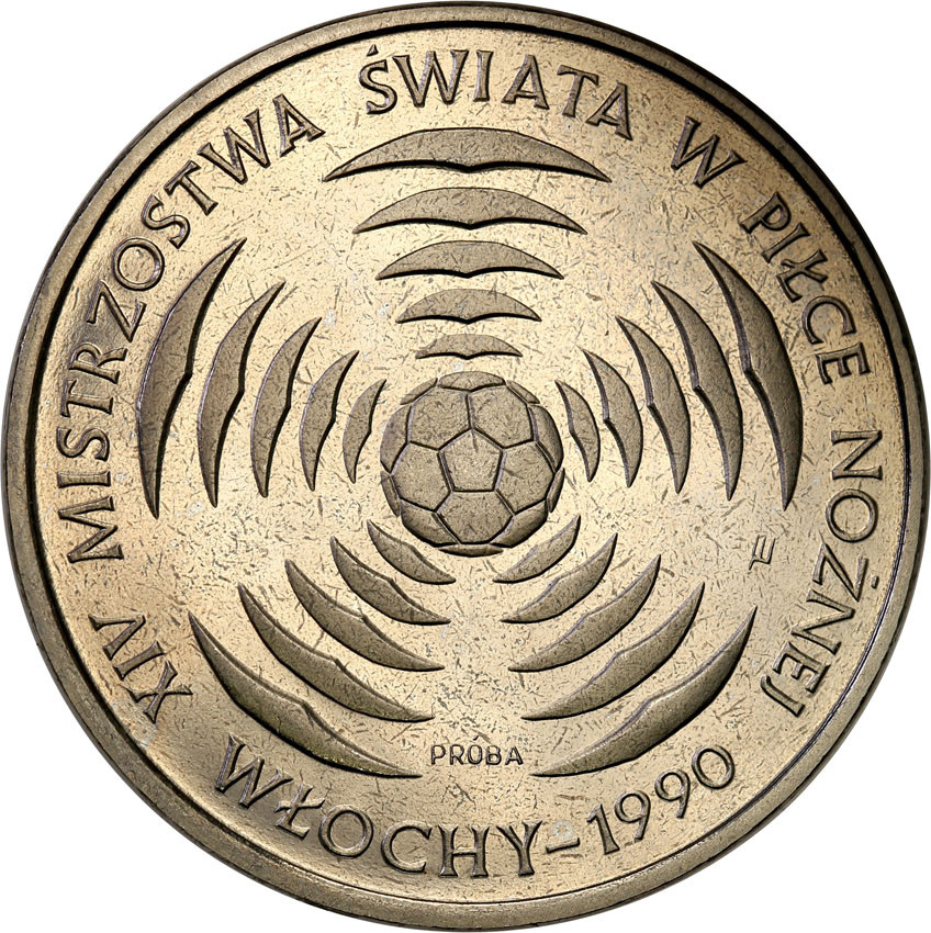 PRL. PRÓBA Nikiel 200 złotych 1988 MŚ XIV w piłce nożnej
